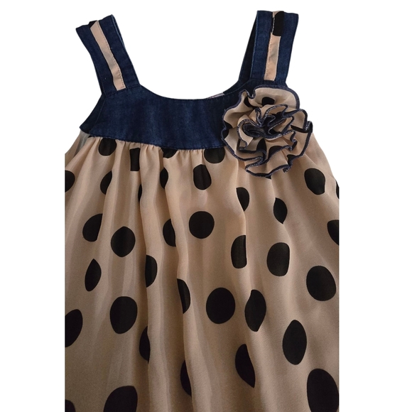 Lele For Kids Polka Dot Sleeveless Ruffled Sundress - Picture 3 of 6